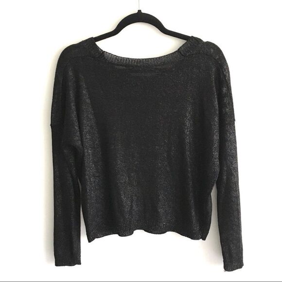 VINCE Metallic Sweater Black XS - Picture 5 of 6